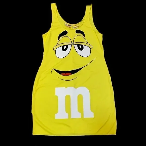 New Yellow M&M fitted Stretchy dress/costume One size fits most - Picture 2 of 11